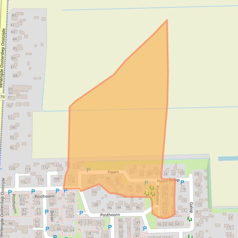 Kaart van postcodegebied 7884NG.