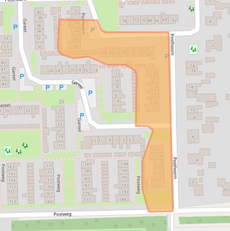 Kaart van postcodegebied 7884PA.