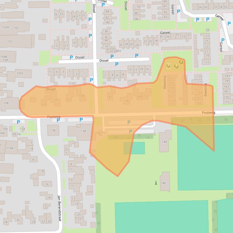 Kaart van postcodegebied 7884PK.