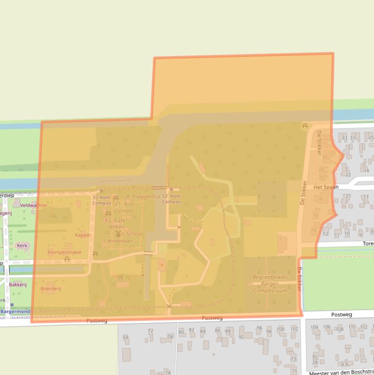 Kaart van postcodegebied 7884PW.