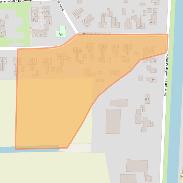 Kaart van postcodegebied 7884RB.