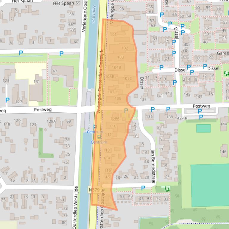 Kaart van postcodegebied 7884RE.