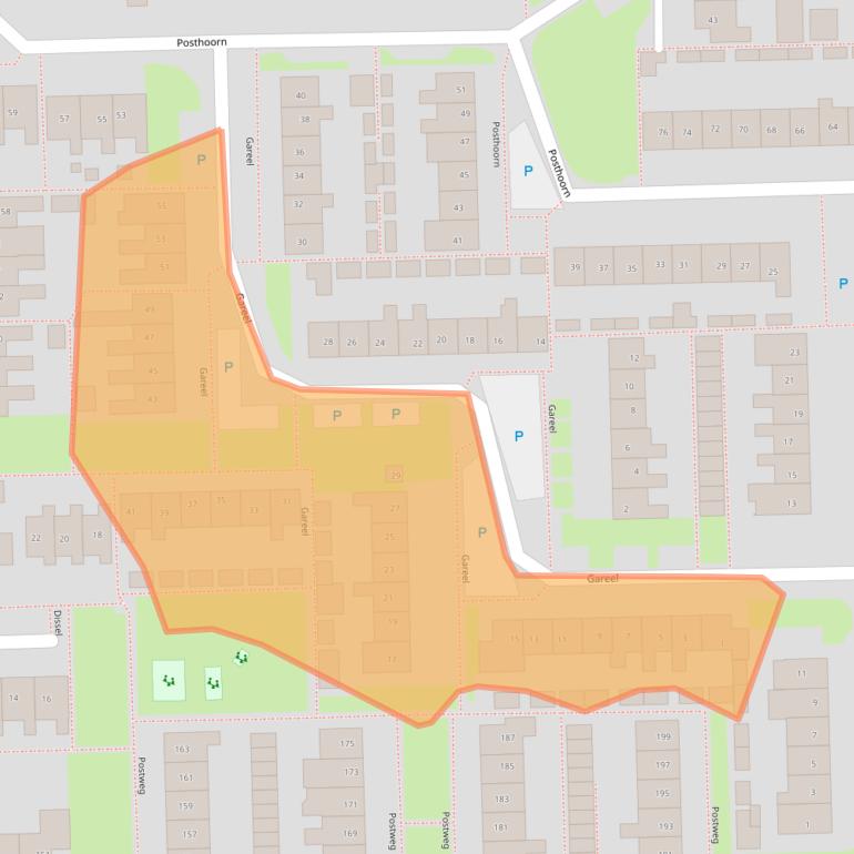 Kaart van postcodegebied 7884RN.