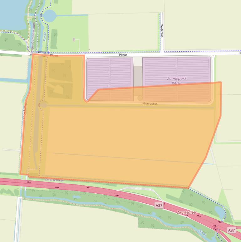 Kaart van postcodegebied 7884TK.