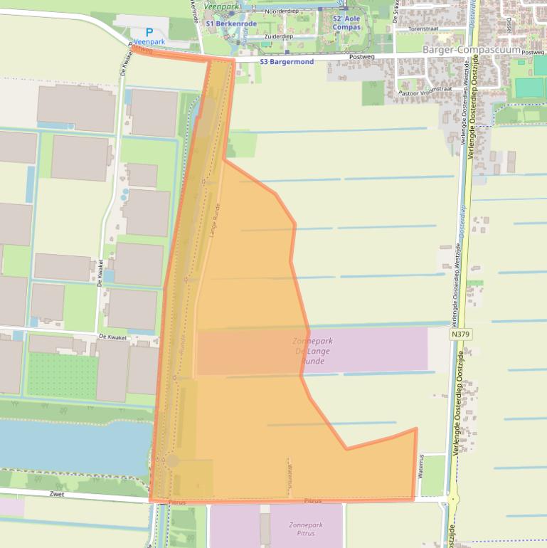 Kaart van postcodegebied 7884TN.