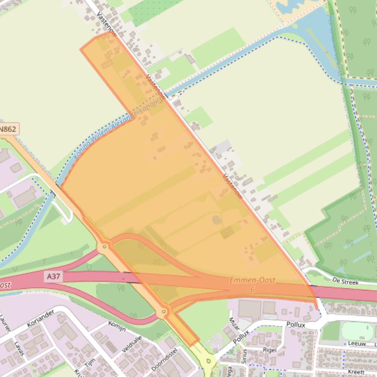 Kaart van postcodegebied 7885AP.
