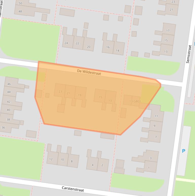 Kaart van postcodegebied 7887AW.