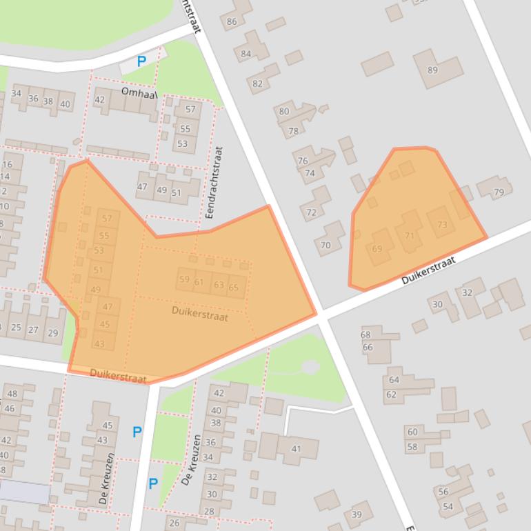 Kaart van postcodegebied 7887CB.