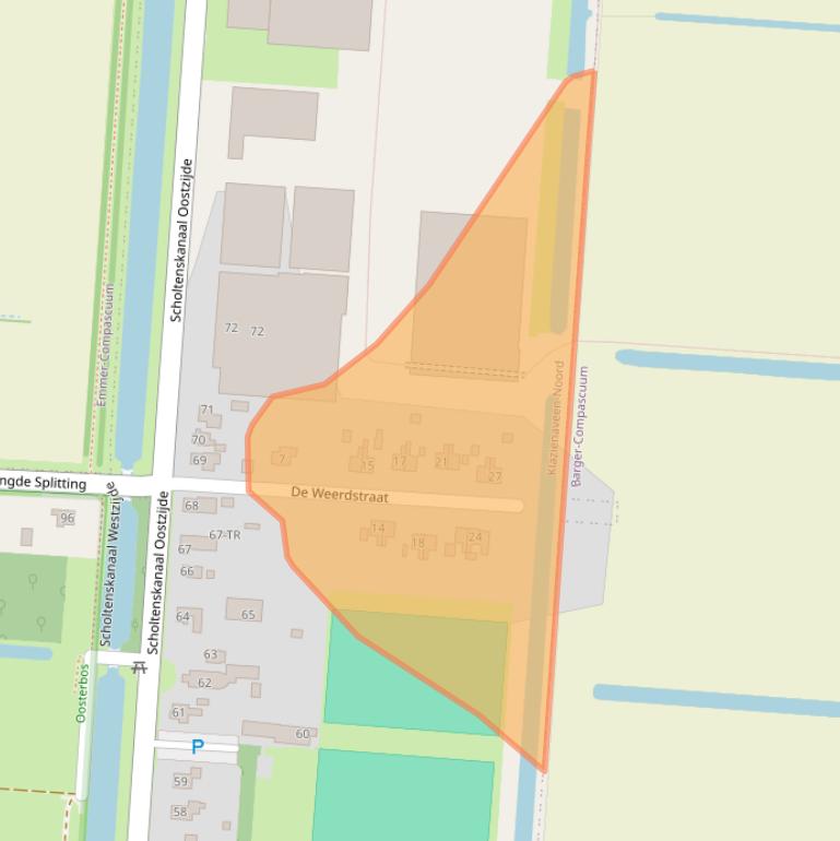 Kaart van postcodegebied 7889VH.