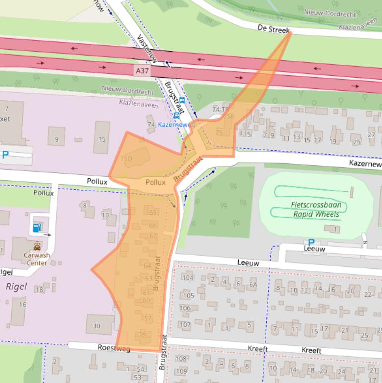 Kaart van postcodegebied 7891AS.