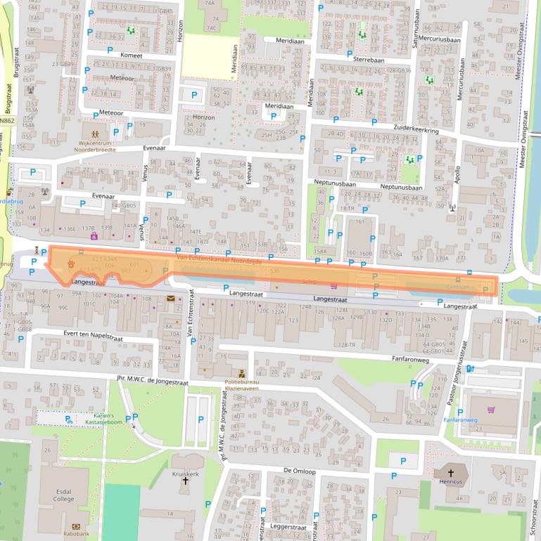 Kaart van postcodegebied 7891AW.