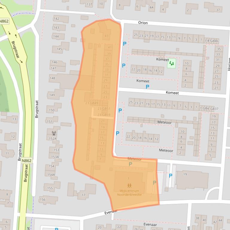 Kaart van postcodegebied 7891BD.