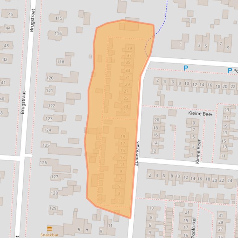 Kaart van postcodegebied 7891BJ.