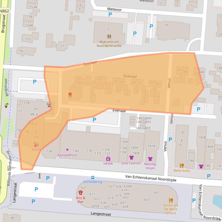 Kaart van postcodegebied 7891CE.