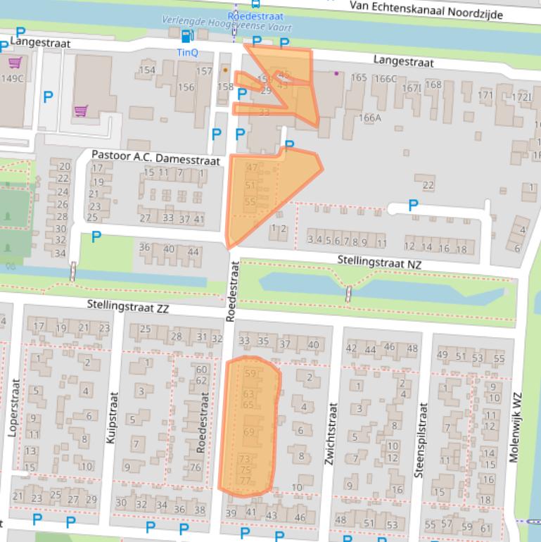 Kaart van postcodegebied 7891JJ.