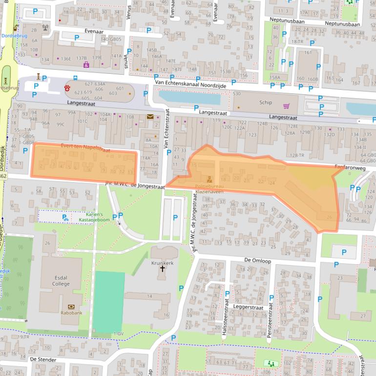 Kaart van postcodegebied 7891KN.