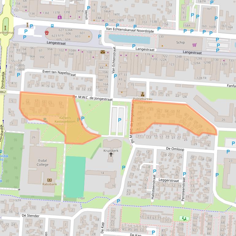 Kaart van postcodegebied 7891KP.