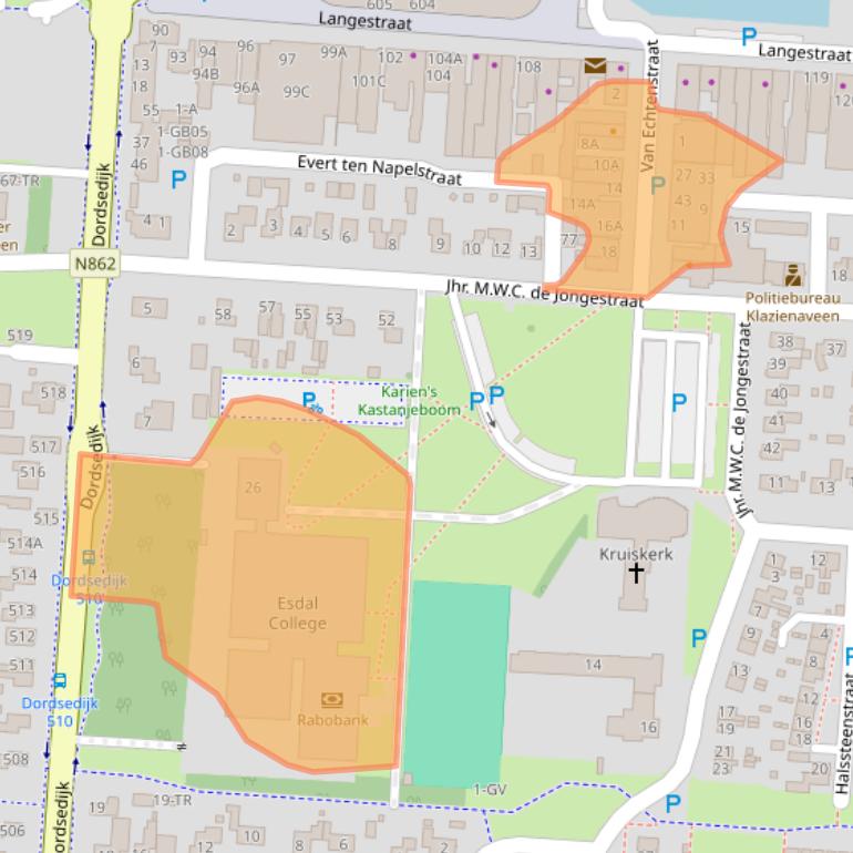 Kaart van postcodegebied 7891LM.