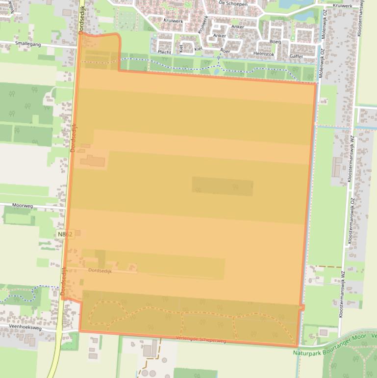 Kaart van postcodegebied 7891NL.