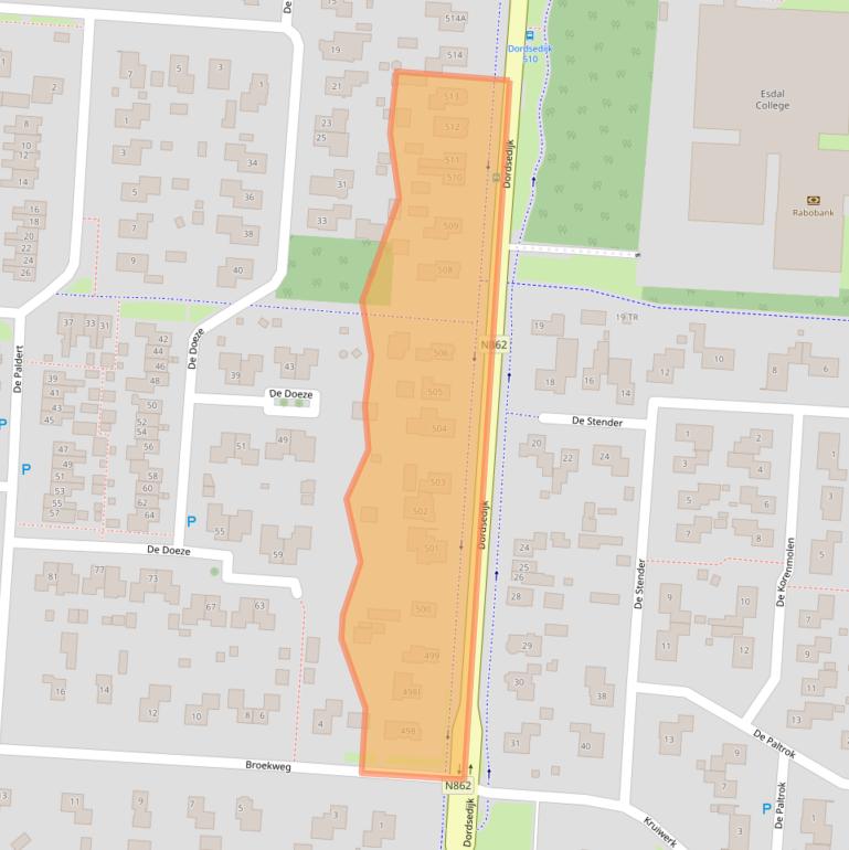 Kaart van postcodegebied 7891NS.