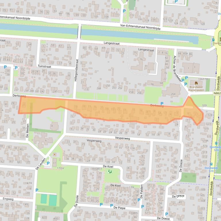 Kaart van postcodegebied 7891PK.