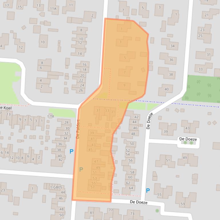 Kaart van postcodegebied 7891SJ.