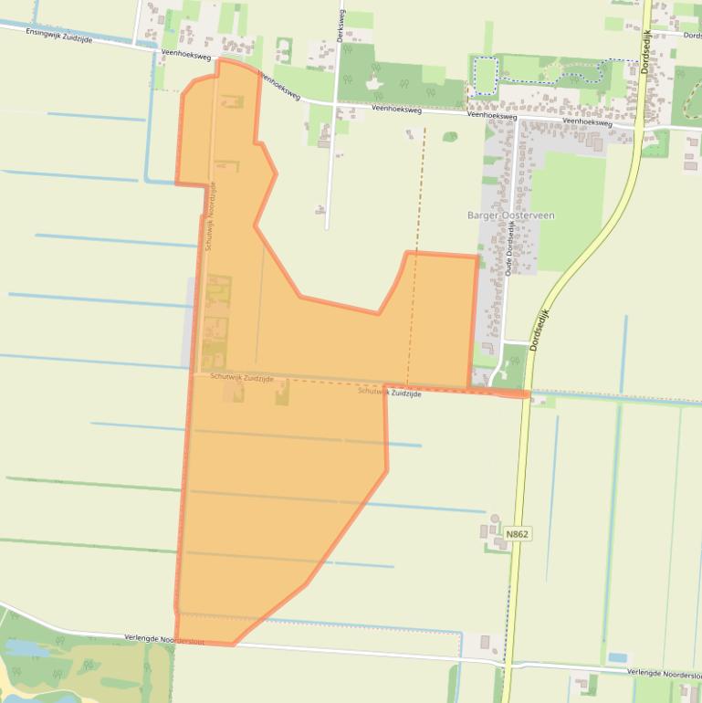 Kaart van postcodegebied 7891TK.