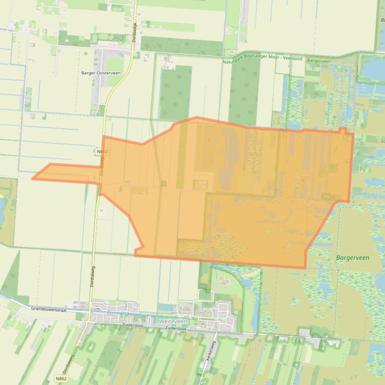 Kaart van postcodegebied 7891TM.