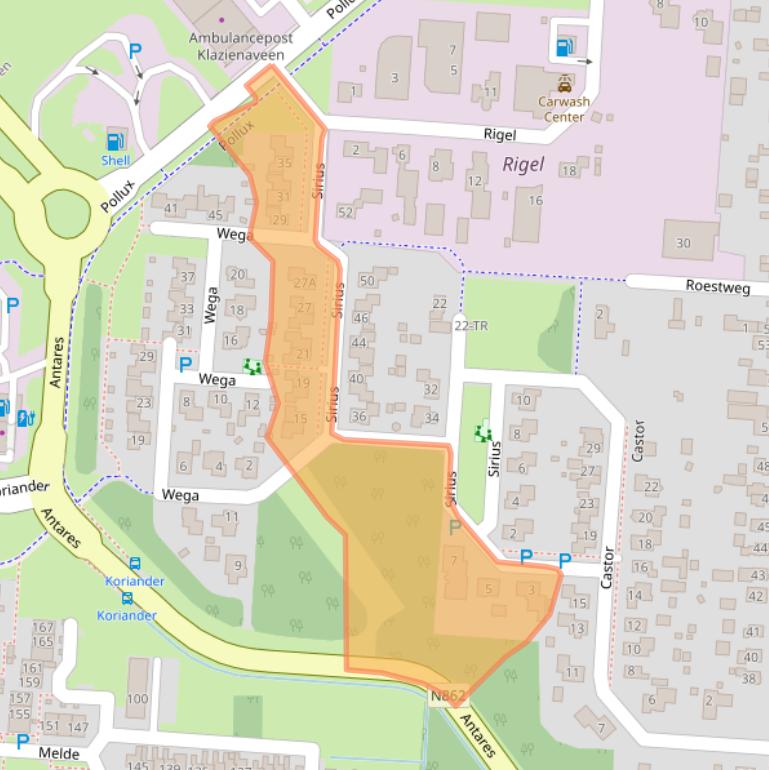 Kaart van postcodegebied 7891VK.