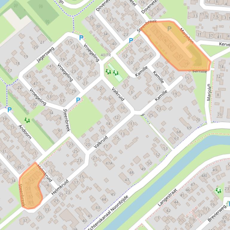 Kaart van postcodegebied 7891WK.