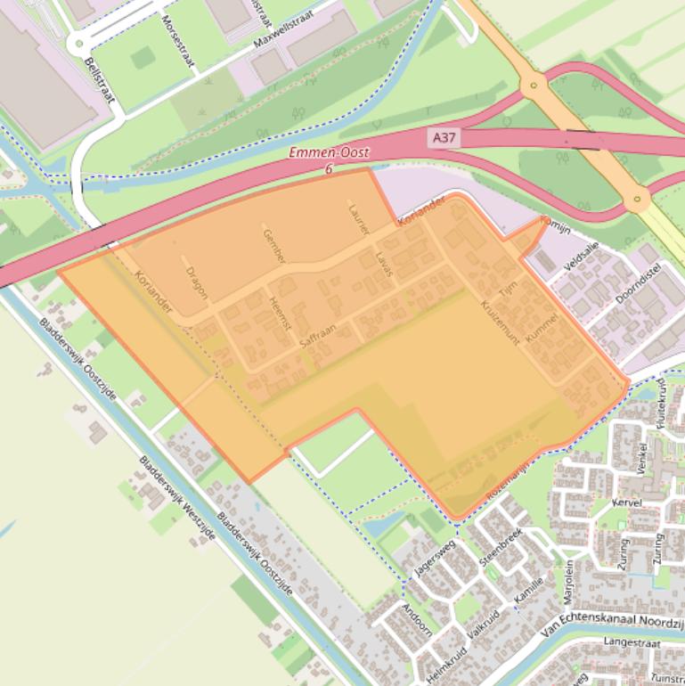 Kaart van postcodegebied 7892.