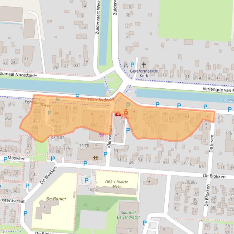 Kaart van postcodegebied 7894AC.