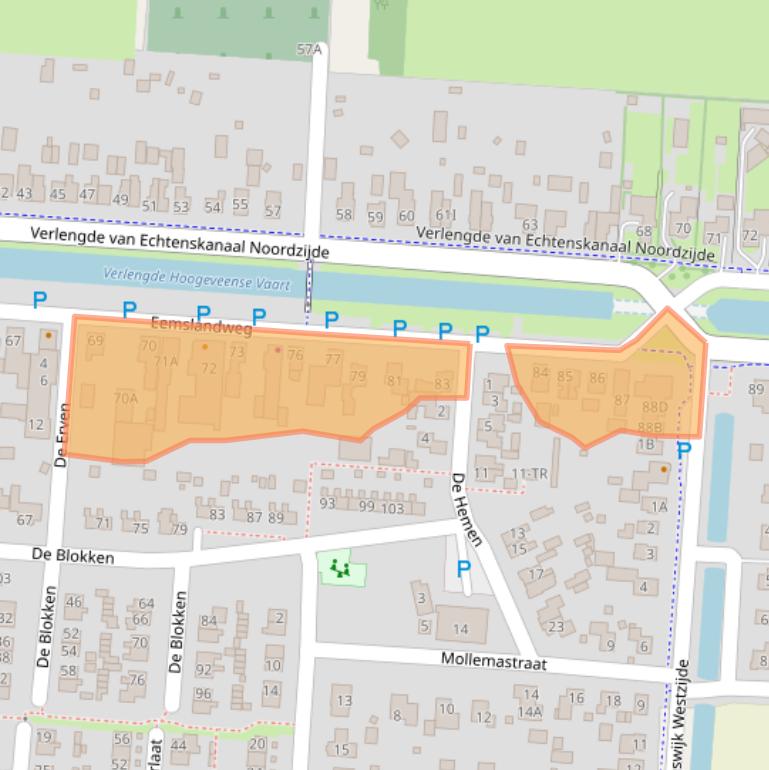 Kaart van postcodegebied 7894AD.