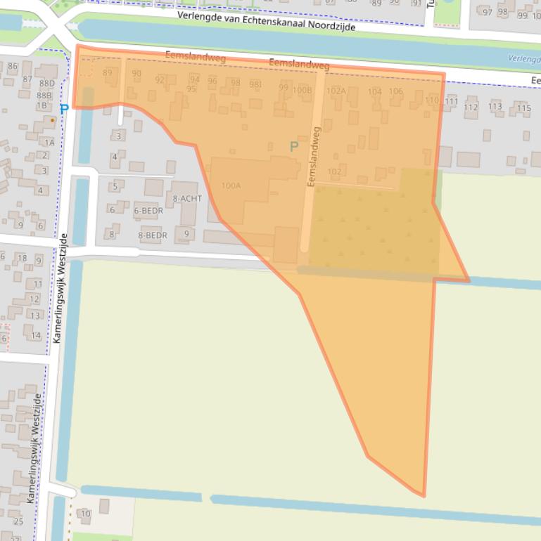 Kaart van postcodegebied 7894AE.