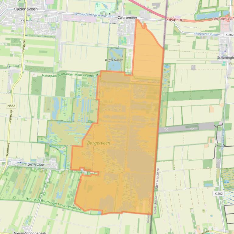 Kaart van postcodegebied 7894AJ.