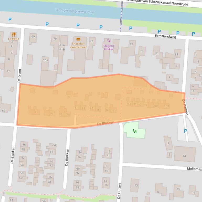 Kaart van postcodegebied 7894CK.