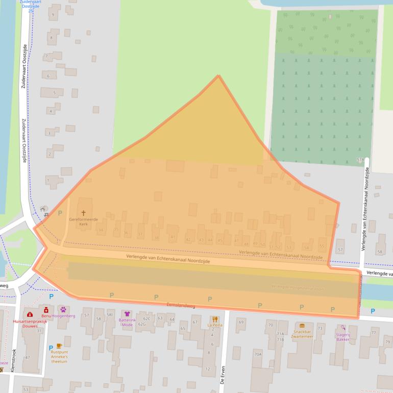 Kaart van postcodegebied 7894EB.