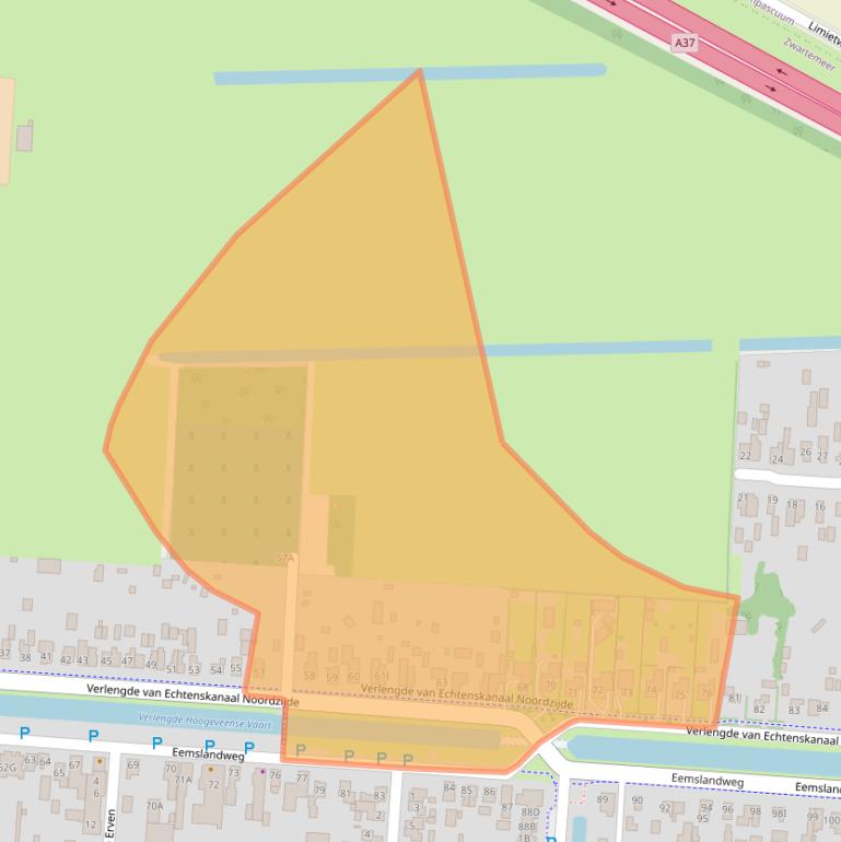 Kaart van postcodegebied 7894EE.