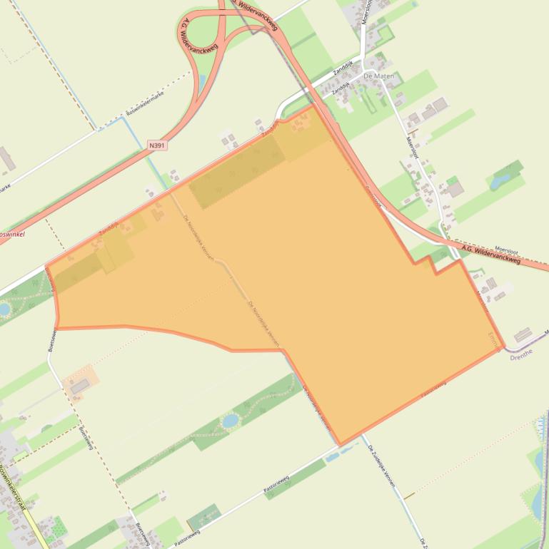 Kaart van postcodegebied 7895TR.