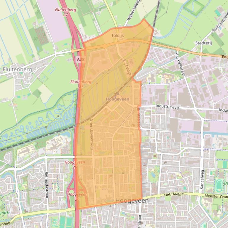 Kaart van postcodegebied 7901.