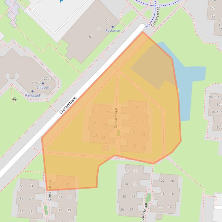 Kaart van postcodegebied 7901AC.