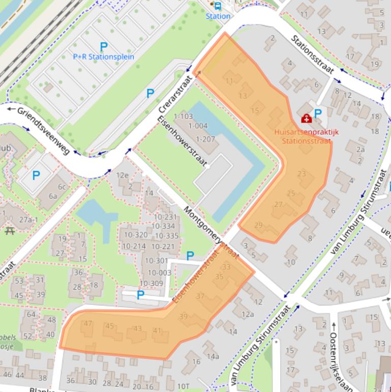 Kaart van postcodegebied 7901AG.