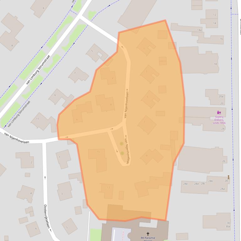 Kaart van postcodegebied 7901AK.