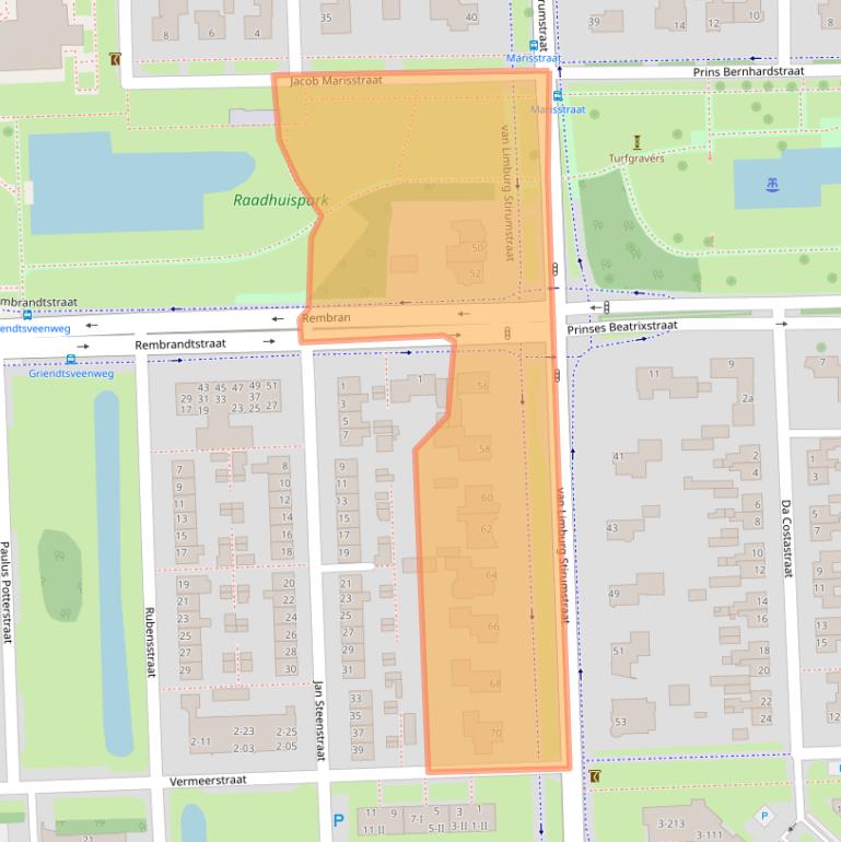 Kaart van postcodegebied 7901AS.