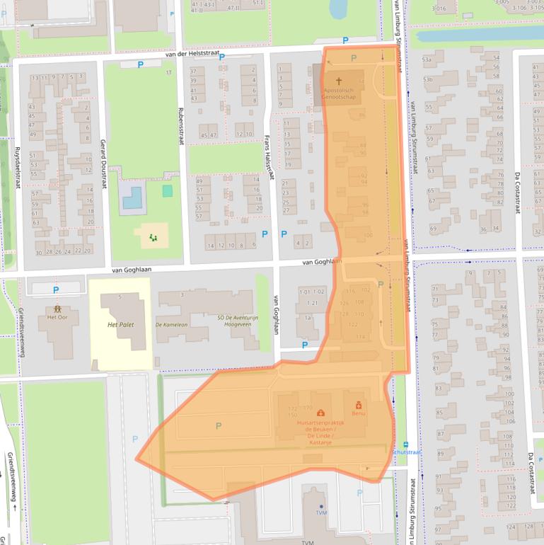 Kaart van postcodegebied 7901AT.