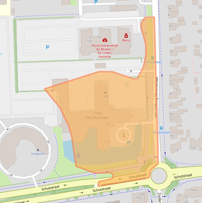 Kaart van postcodegebied 7901AW.