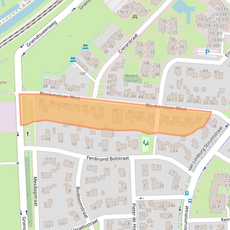 Kaart van postcodegebied 7901BG.