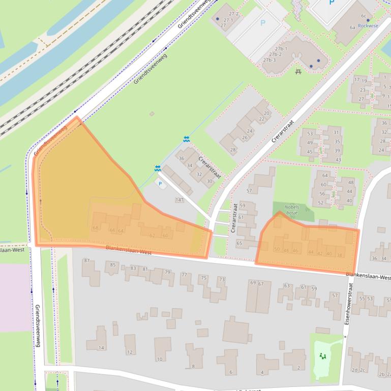 Kaart van postcodegebied 7901BJ.