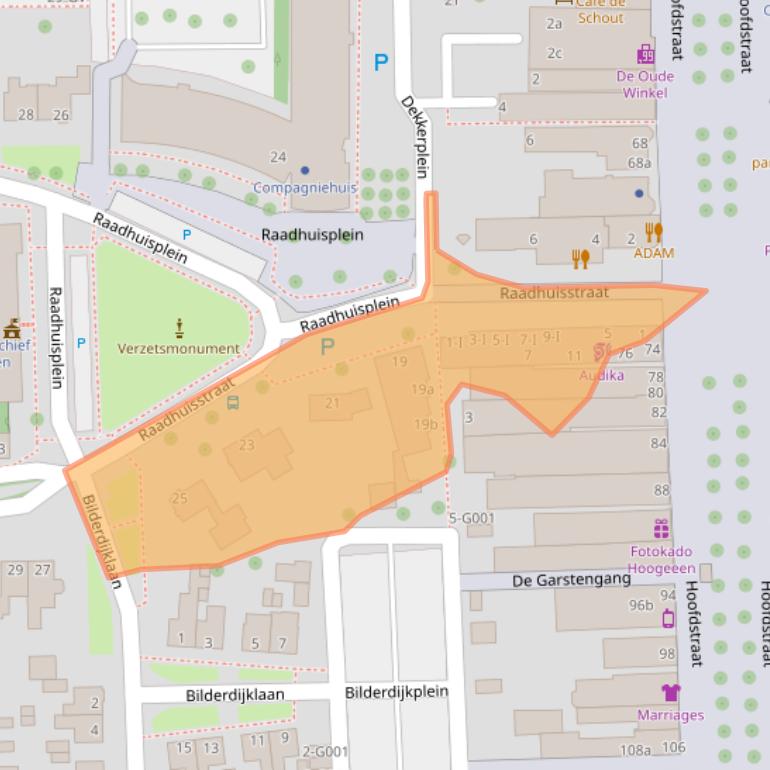 Kaart van postcodegebied 7901BK.