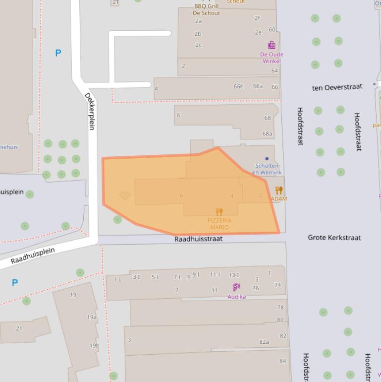Kaart van postcodegebied 7901BN.